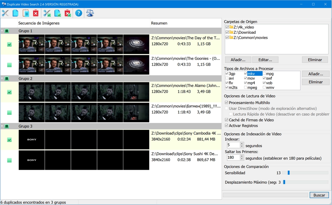 Captura de pantalla de Duplicate Video Search